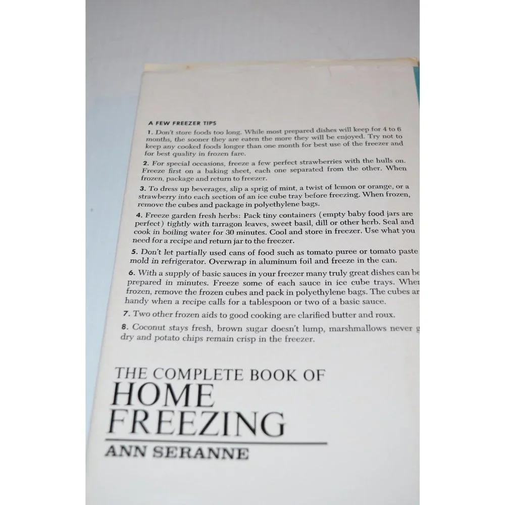 Complete Book of Home Freezing Ann Seranne 1966‎ preserve fresh foods Garden Vtg